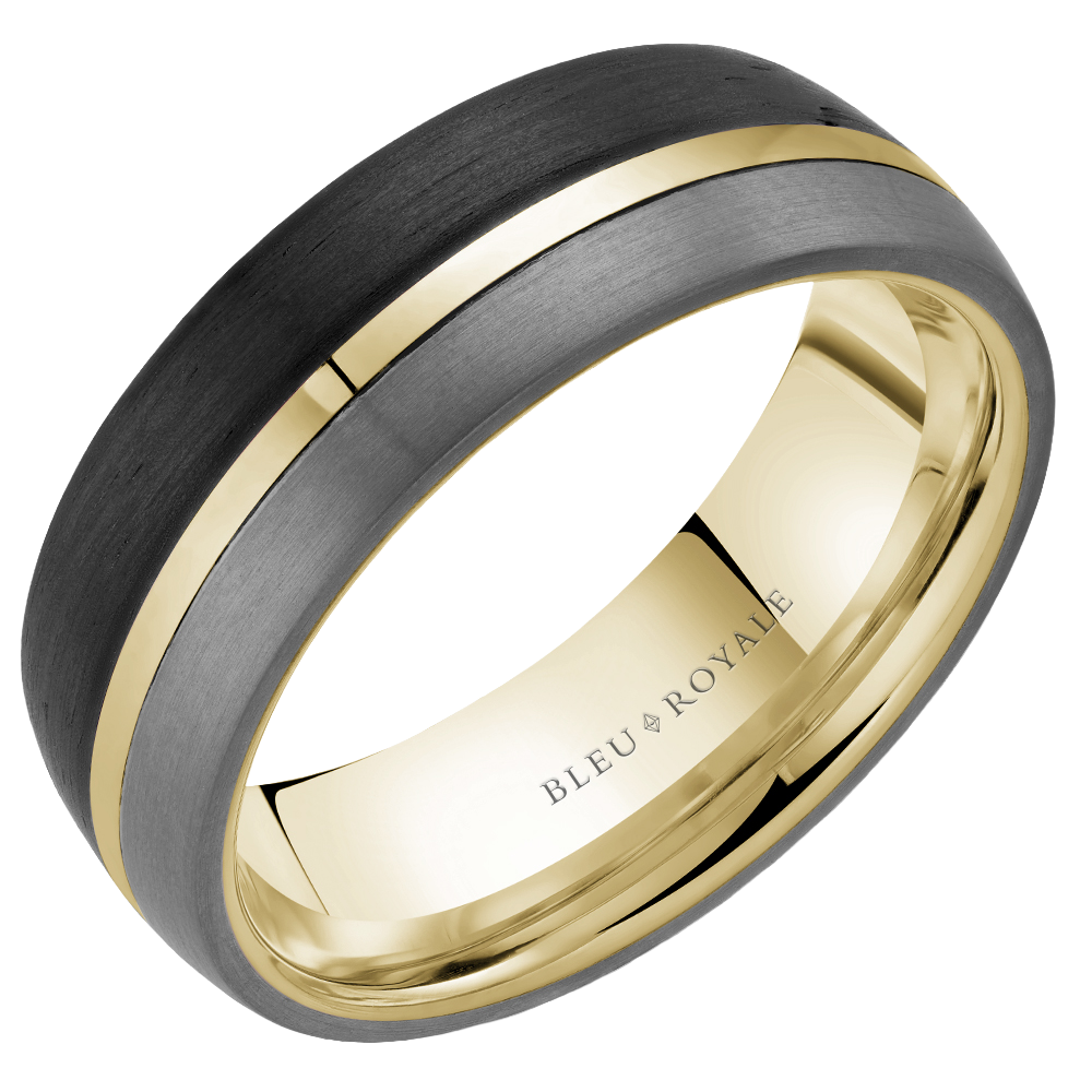 Crown Ring Bleu Royale Men's Band | 14K Gold & Tantalum | 7.5mm | RYL-203YBT75 — photo 1 of 2