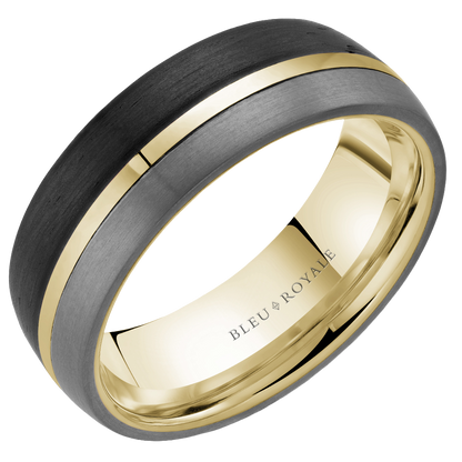 Crown Ring Bleu Royale Men's Band | 14K Gold & Tantalum | 7.5mm | RYL-203YBT75 — photo 1 of 2
