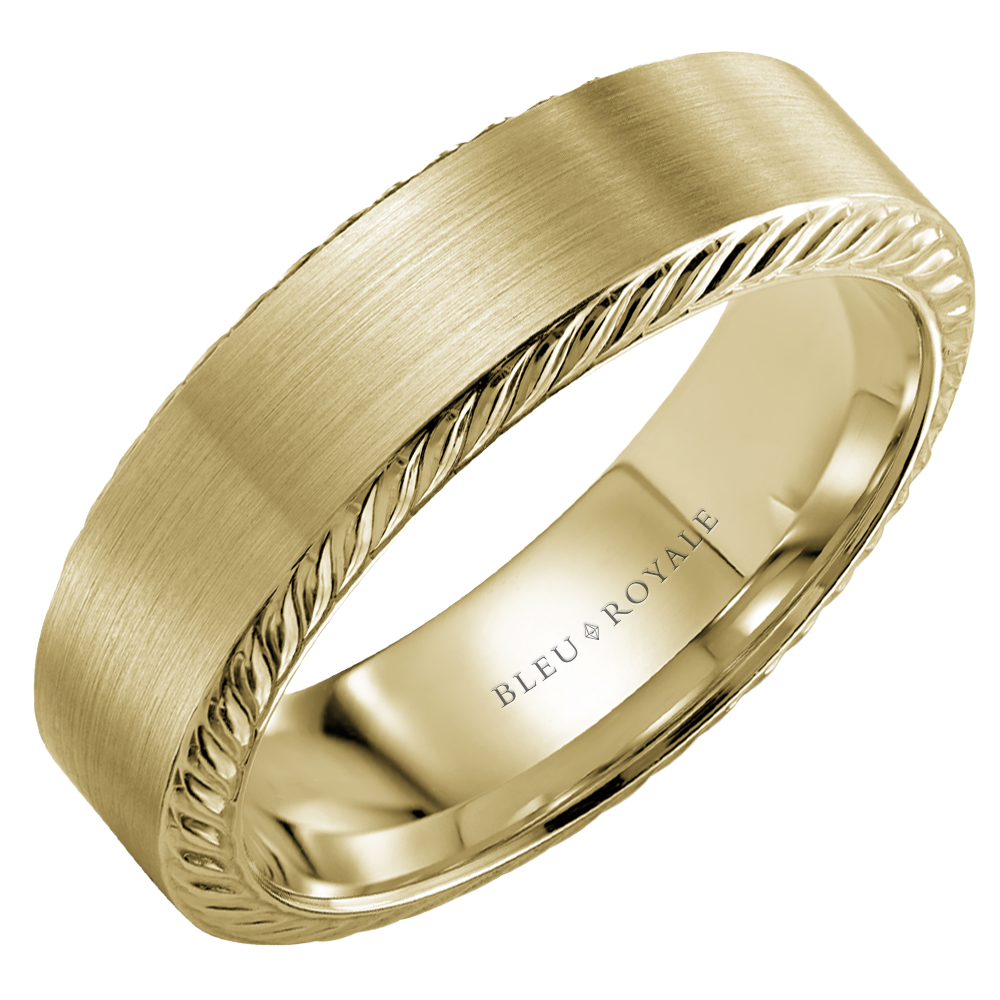 Crown Ring Bleu Royale Men's Band | 14K Gold | 6.5mm | RYL-198Y65 — photo 1 of 2