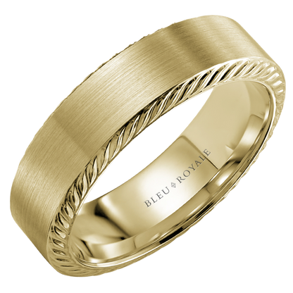 Crown Ring Bleu Royale Men's Band | 14K Gold | 6.5mm | RYL-198Y65 — photo 1 of 2