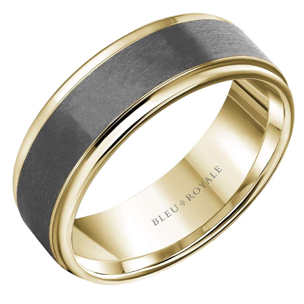 Crown Ring Bleu Royale Men's Band | 14K Gold & Tantalum | 7.5mm | RYL-168TY75 — photo 1 of 2