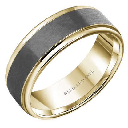 Crown Ring Bleu Royale Men's Band | 14K Gold & Tantalum | 7.5mm | RYL-168TY75 — photo 1 of 2