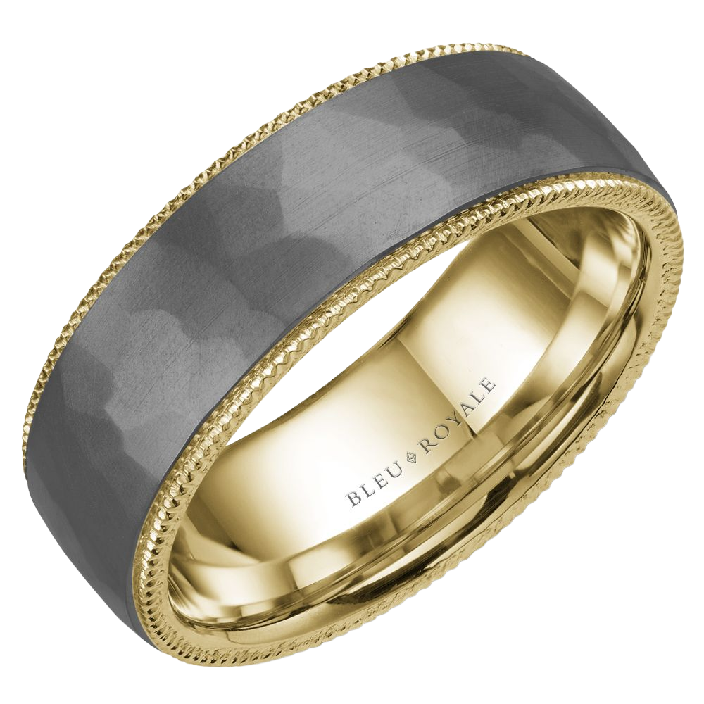 Crown Ring Bleu Royale Men's Band | 14K Gold & Tantalum | 7.5mm | RYL-162TY75 — photo 1 of 2