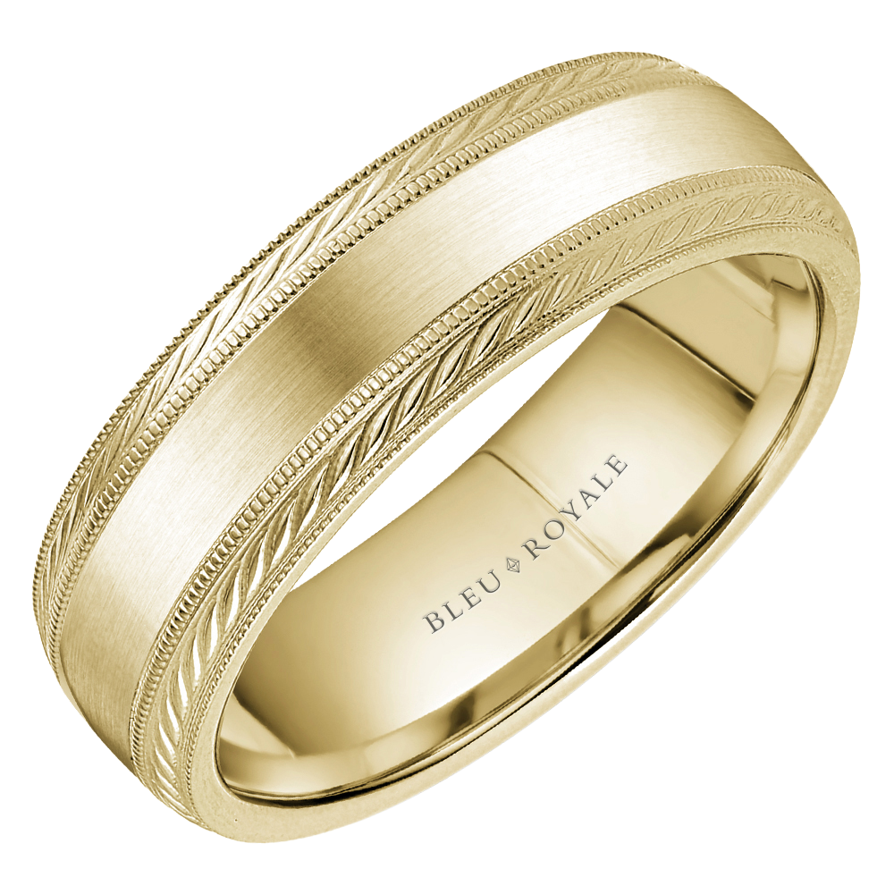 Crown Ring Bleu Royale Men's Band | 14K Gold | 6.5mm | RYL-134Y65 — photo 1 of 2