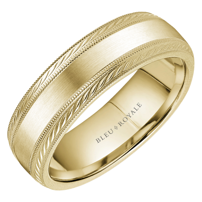 Crown Ring Bleu Royale Men's Band | 14K Gold | 6.5mm | RYL-134Y65 — photo 1 of 2