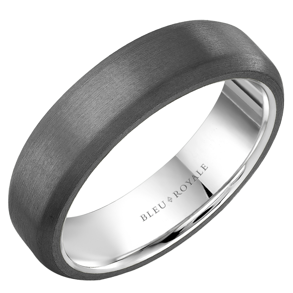 Crown Ring Bleu Royale Men's Band | 14K Gold & Tantalum | 6mm | RYL-127TW6 — photo 1 of 2