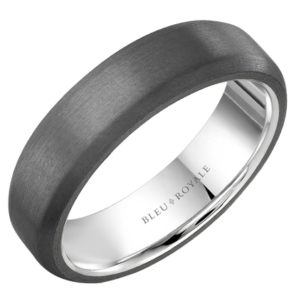 Crown Ring Bleu Royale Men's Band | 14K Gold & Tantalum | 6mm | RYL-127TW6 — photo 1 of 2