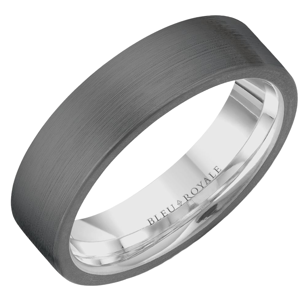 Crown Ring Bleu Royale Men's Band | 14K Gold & Tantalum | 6mm | RYL-125TW6 — photo 1 of 2
