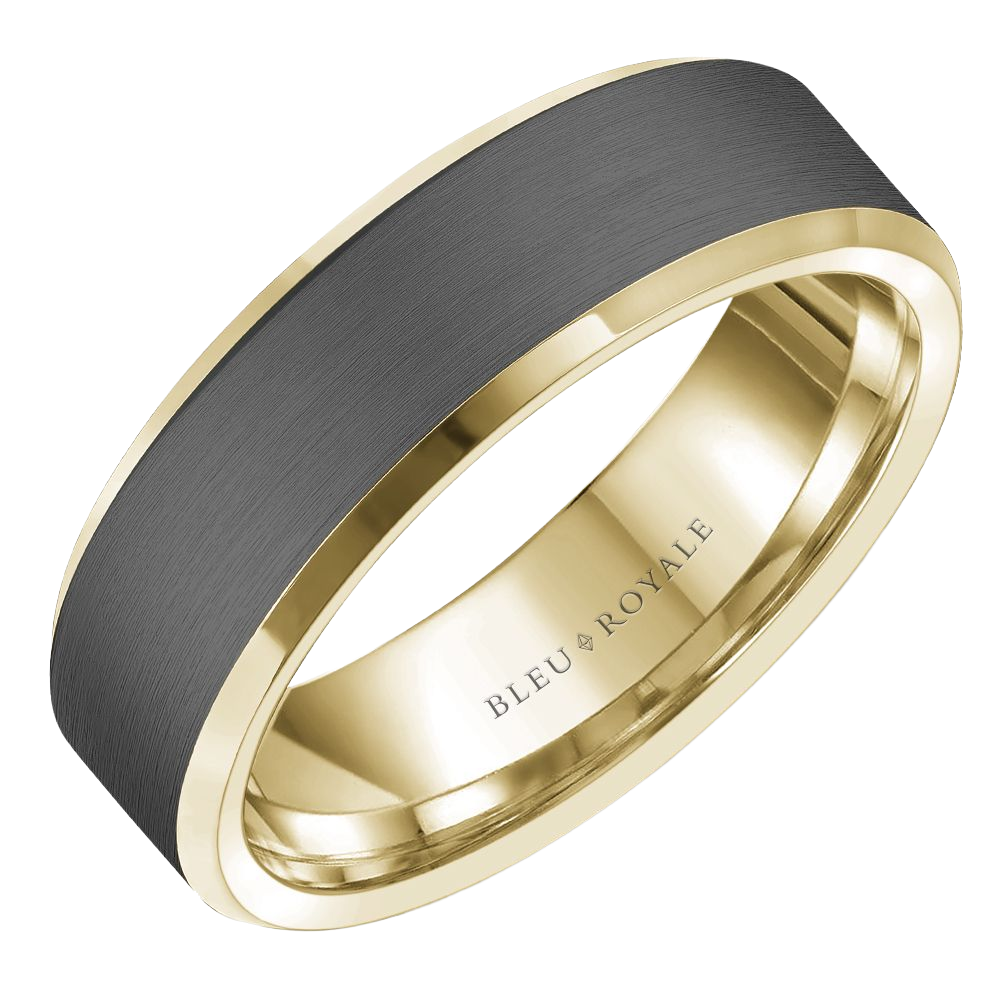 Crown Ring Bleu Royale Men's Band | 14K Gold & Tantalum | 7mm | RYL-123TY7 — photo 1 of 2