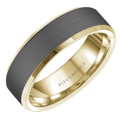 Crown Ring Bleu Royale Men's Band | 14K Gold & Tantalum | 7mm | RYL-123TY7 — photo 1 of 2