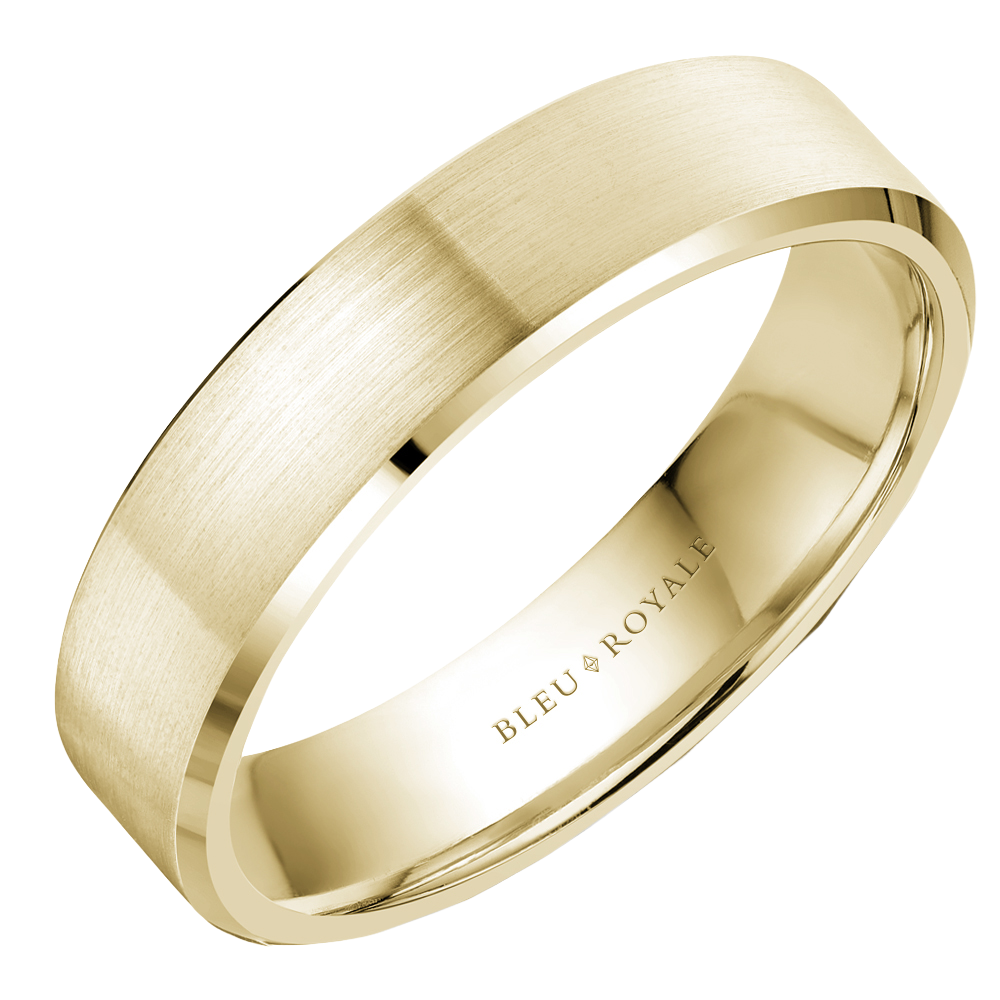 Crown Ring Bleu Royale Men's Band | 14K Gold | 5.5mm | RYL-118Y55 — photo 1 of 2