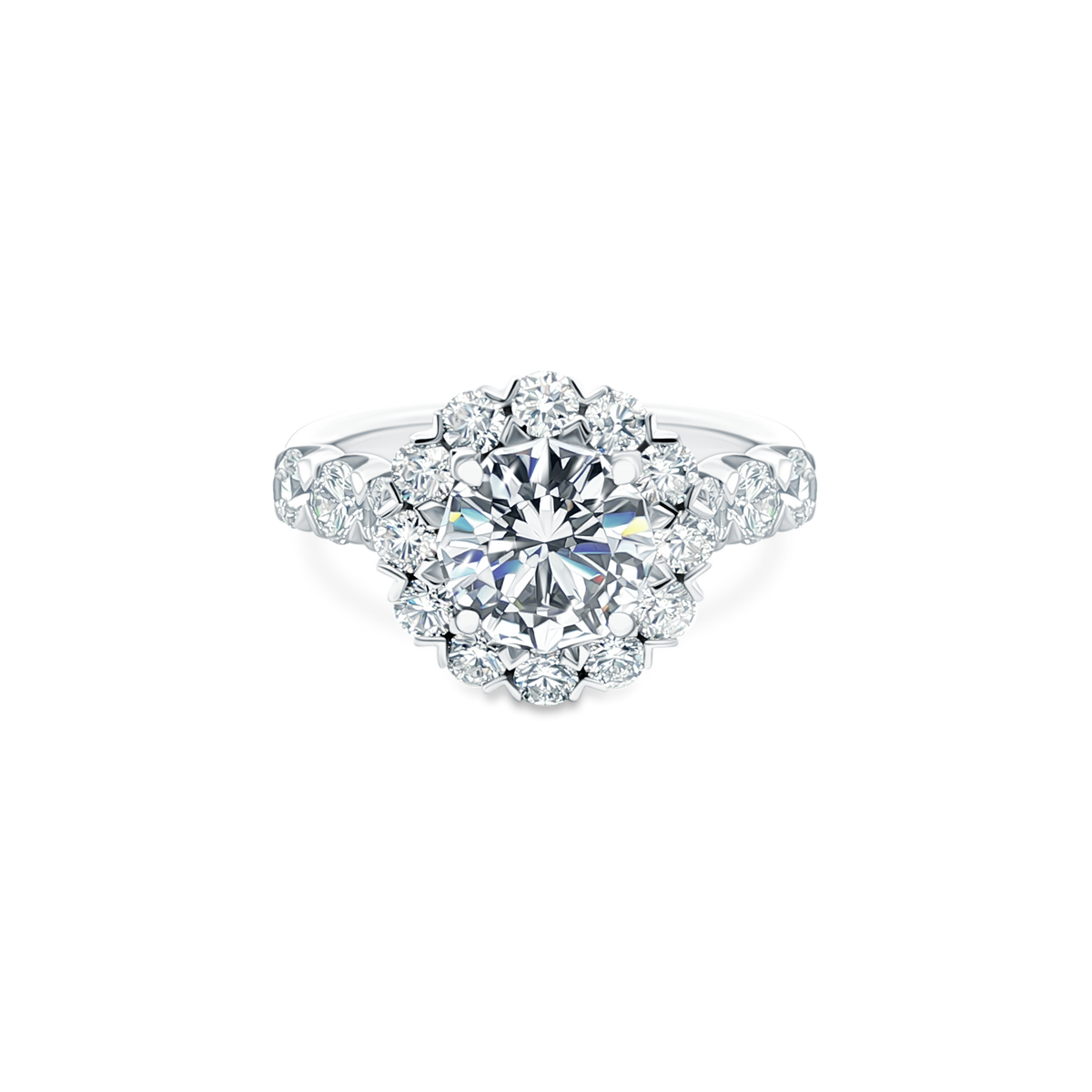 Christopher Designs Round Halo Diamond Engagement Ring — photo 1 of 3