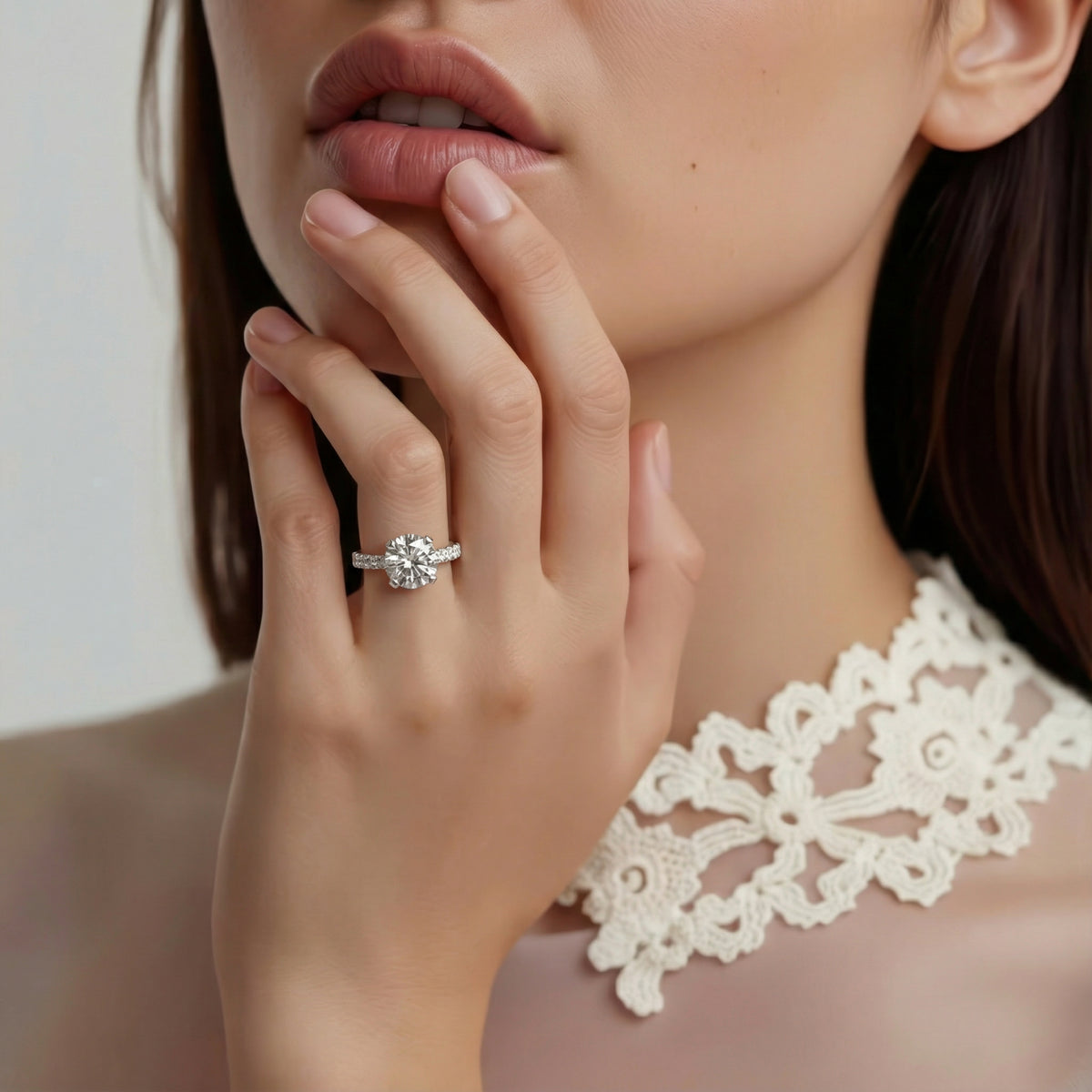 Christopher Designs Round Diamond Pave Engagement Ring — photo 2 of 3