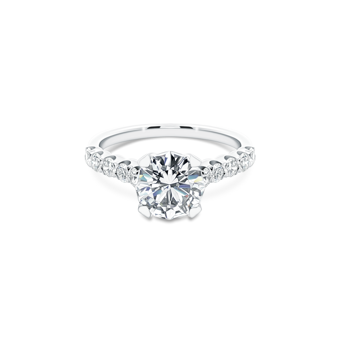 Christopher Designs Round Diamond Pave Engagement Ring — photo 1 of 3