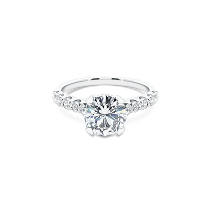 Christopher Designs Round Diamond Pave Engagement Ring — photo 1 of 3