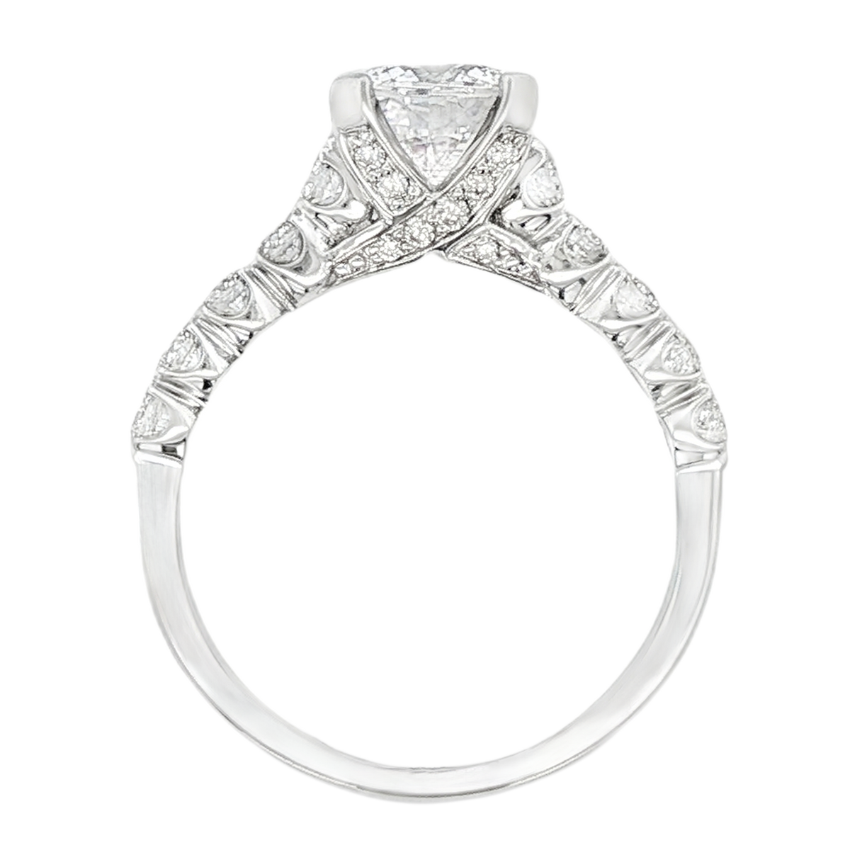 Christopher Designs Round Diamond Pave Engagement Ring — photo 3 of 3