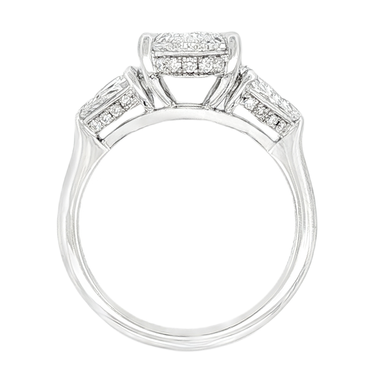 Christopher Designs Three Stone Diamond Engagement Ring — photo 3 of 3