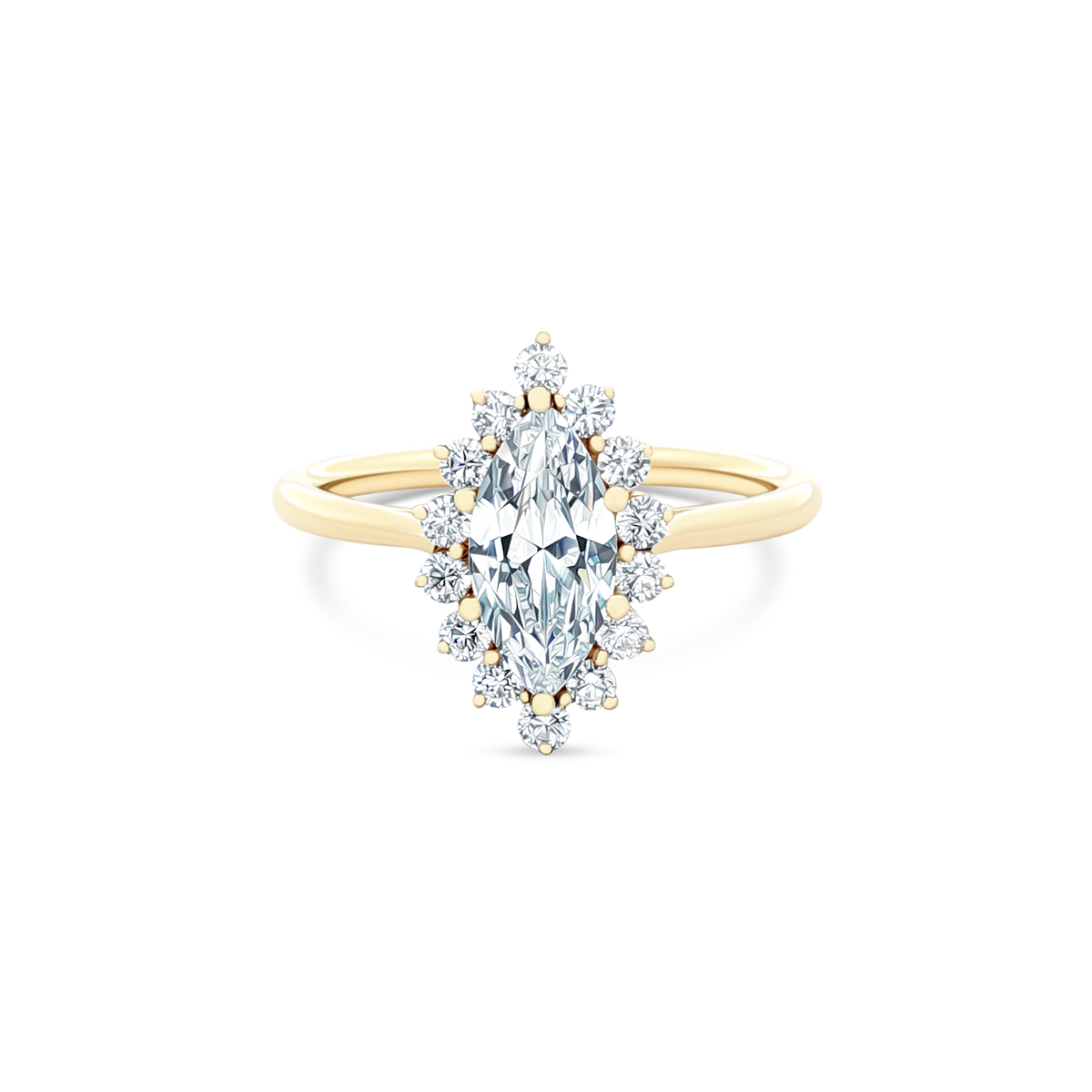 Classique Creations Marquise Halo Diamond Engagement Ring — photo 1 of 2