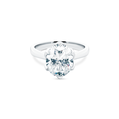 Classique Creations Oval Solitaire Diamond Engagement Ring — photo 1 of 3