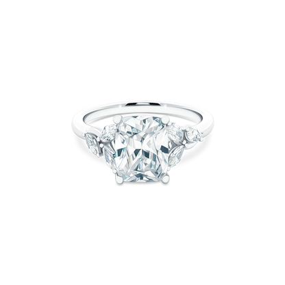 Classique Creations Cushion Diamond Marquise Sidestone Engagement Ring — photo 1 of 3