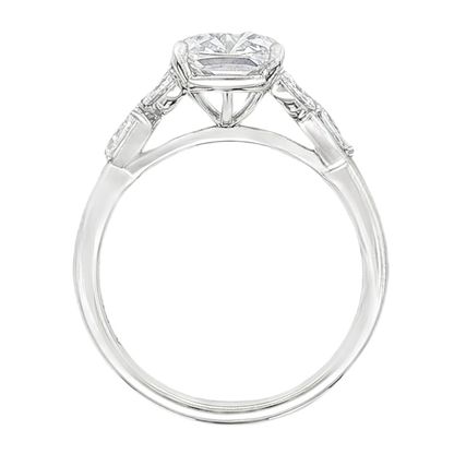 Classique Creations Cushion Diamond Marquise Sidestone Engagement Ring — photo 3 of 3