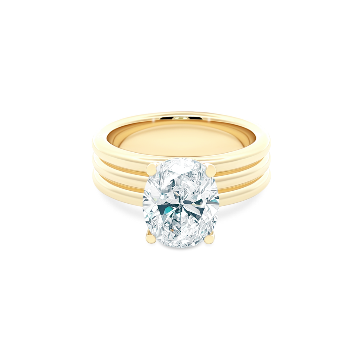 Classique Creations Oval Solitaire Diamond Engagement Ring — photo 1 of 3