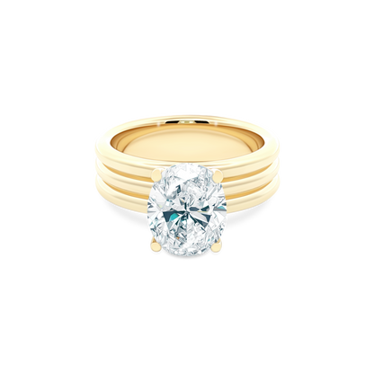 Classique Creations Oval Solitaire Diamond Engagement Ring — photo 1 of 3