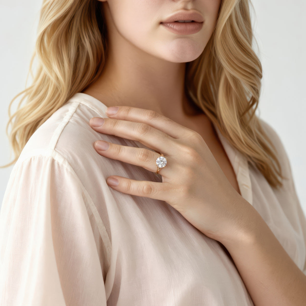 Classique Creations Round Solitaire Diamond Engagement Ring — photo 2 of 3