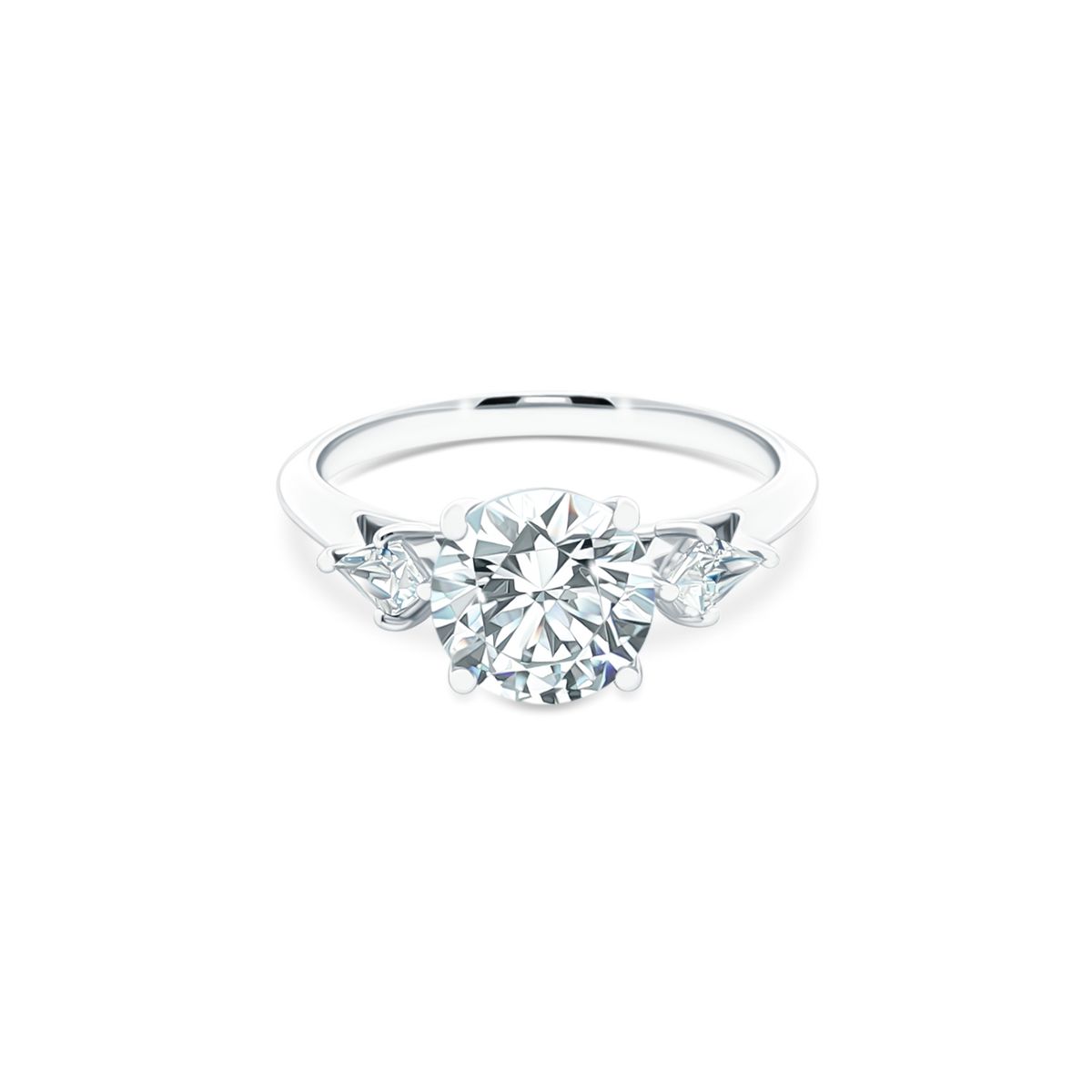 Classique Creations Three Stone Diamond Engagement Ring — photo 1 of 3