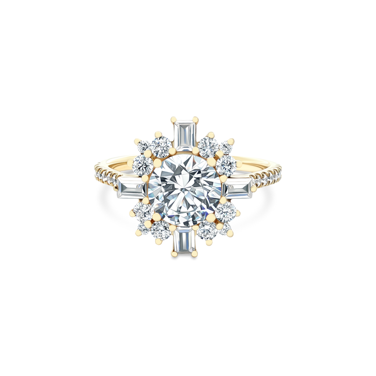 Classique Creations Round Halo Diamond Engagement Ring — photo 1 of 3