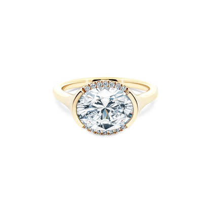 Classique Creations Oval Solitaire Diamond Engagement Ring — photo 1 of 3