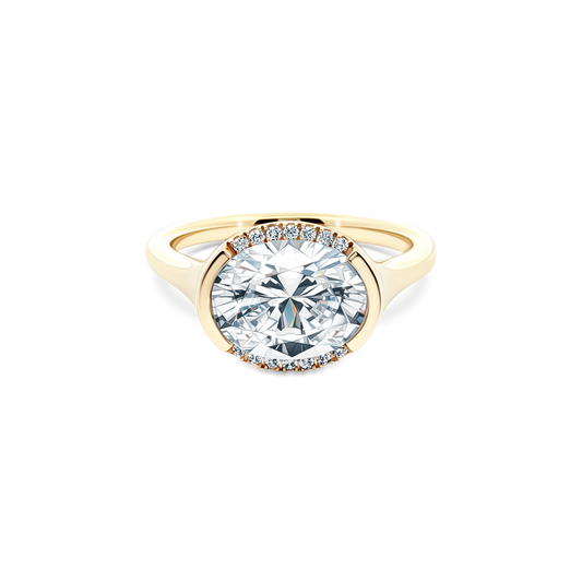 Classique Creations Oval Solitaire Diamond Engagement Ring — photo 1 of 3