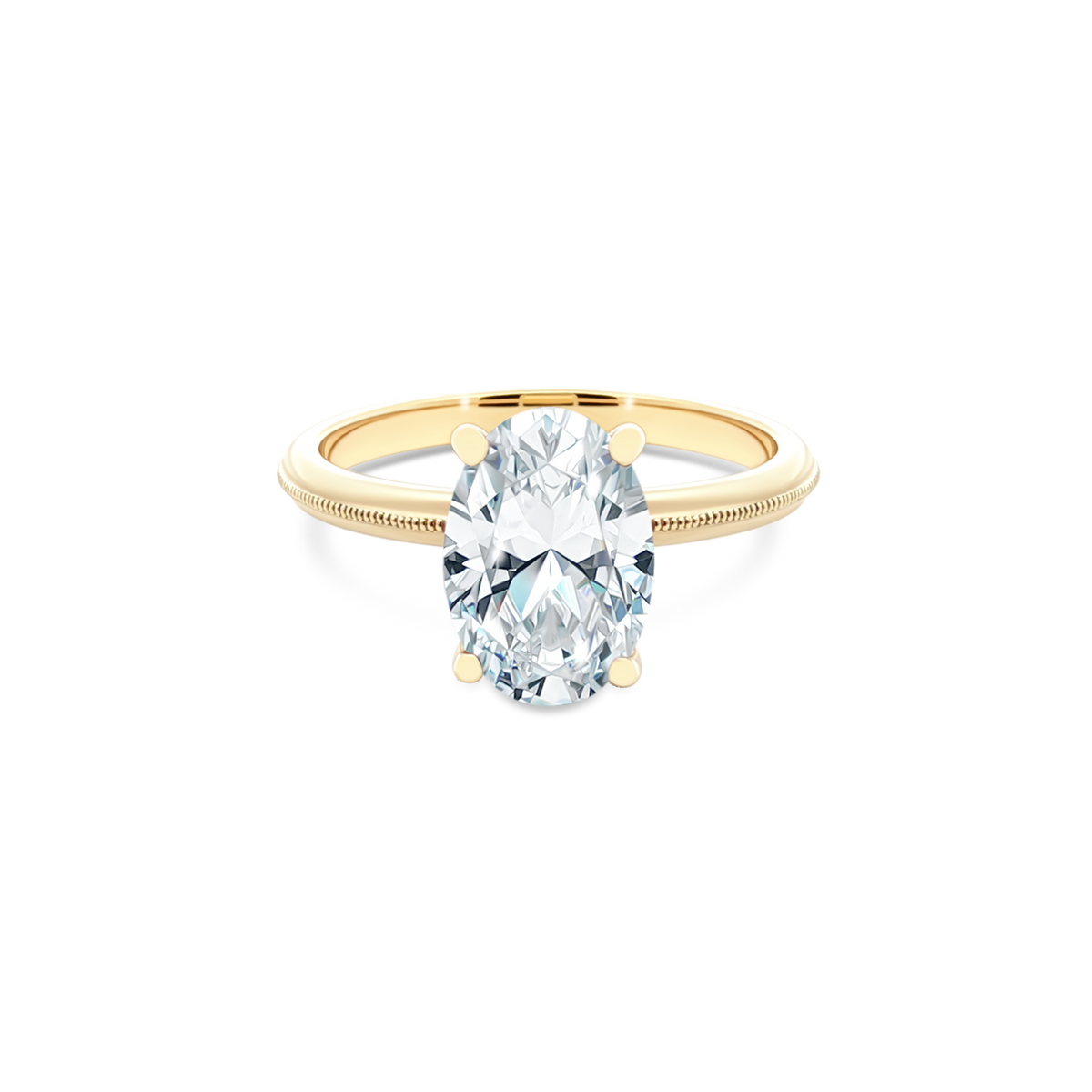 Classique Creations Oval Solitaire Diamond Engagement Ring — photo 1 of 3