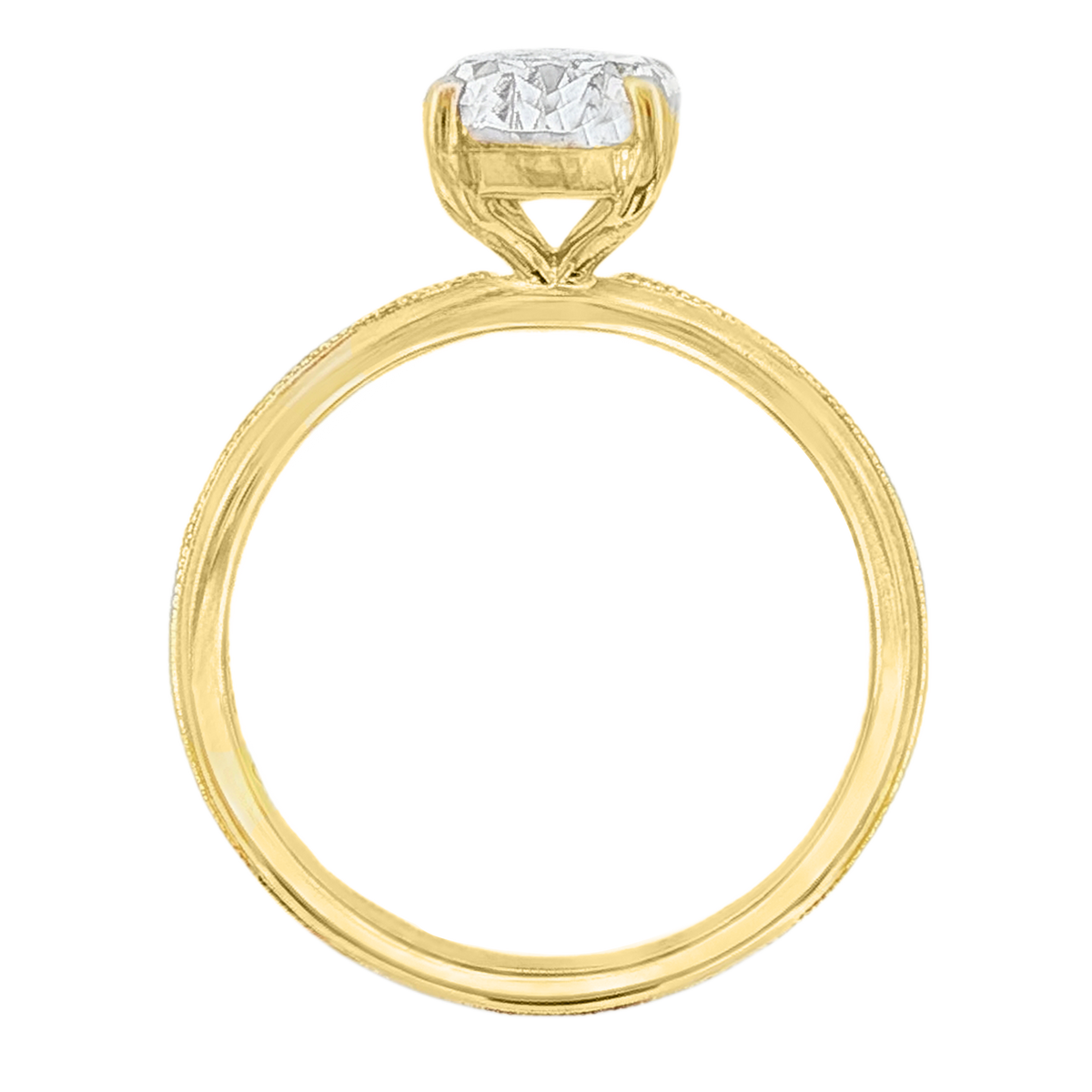 Classique Creations Oval Solitaire Diamond Engagement Ring — photo 3 of 3