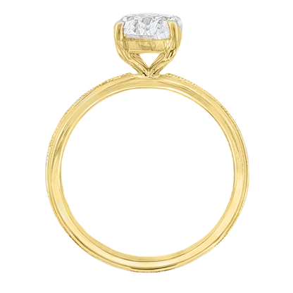 Classique Creations Oval Solitaire Diamond Engagement Ring — photo 3 of 3