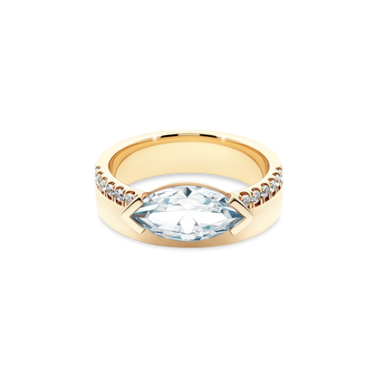 Classique Creations Marquis Half Bezel Diamond Engagement Ring — photo 1 of 3