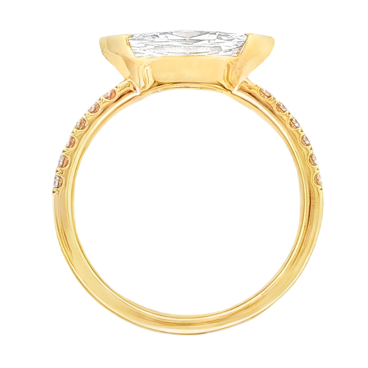 Classique Creations Marquis Half Bezel Diamond Engagement Ring — photo 3 of 3