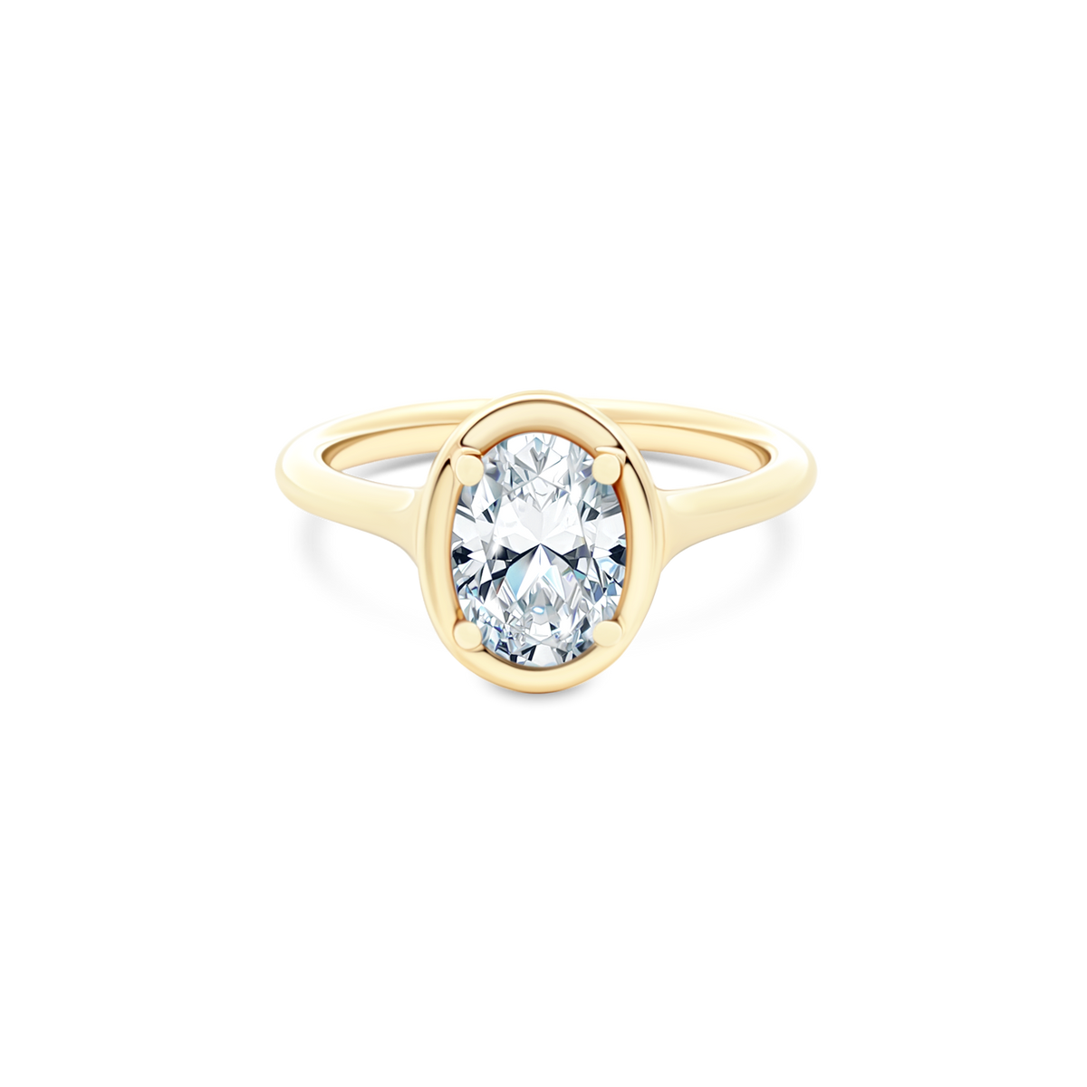 Classique Creations Oval Solitaire Diamond Engagement Ring — photo 1 of 3