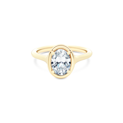 Classique Creations Oval Solitaire Diamond Engagement Ring — photo 1 of 3