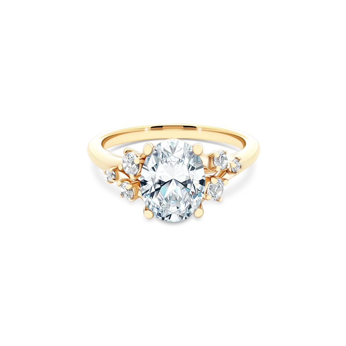 Classique Creations Diamond Constellation Cluster Engagement Ring — photo 1 of 3