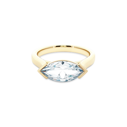Classique Creations Marquis Half Bezel Diamond Engagement Ring — photo 1 of 3