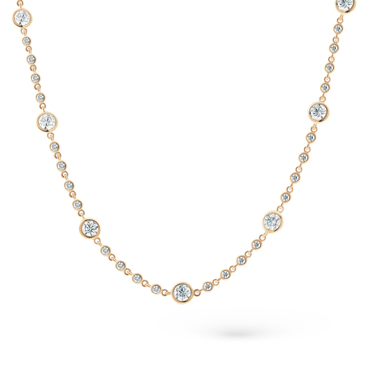 165-1894 — 4.45ct 18k Yellow Gold Diamonds by the Yard Necklace