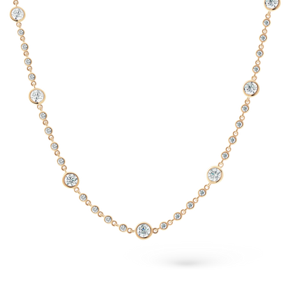165-1894 — 4.45ct 18k Yellow Gold Diamonds by the Yard Necklace