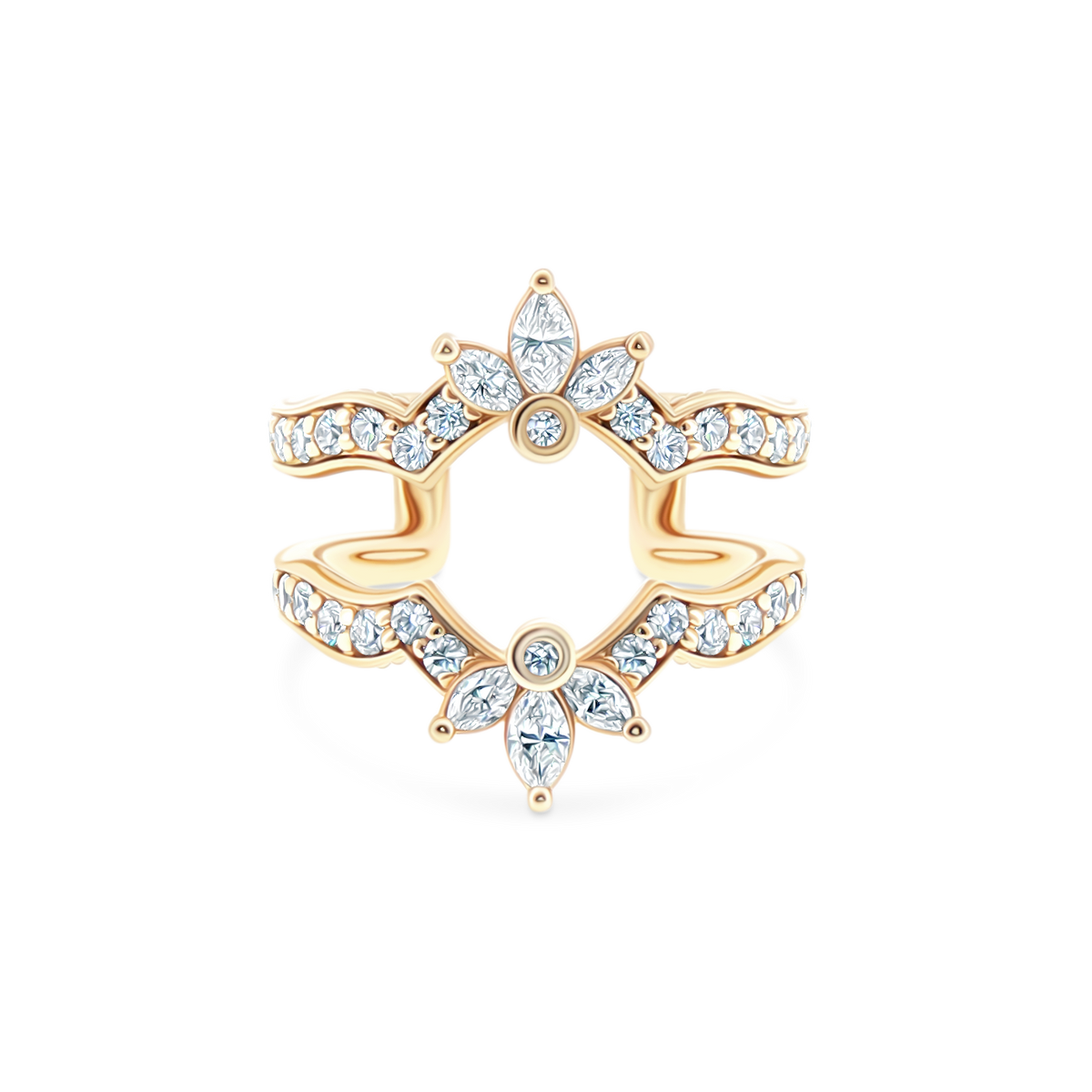 VNG-2032W Verragio Marquise & Round Diamond Wrap Guard Ring
