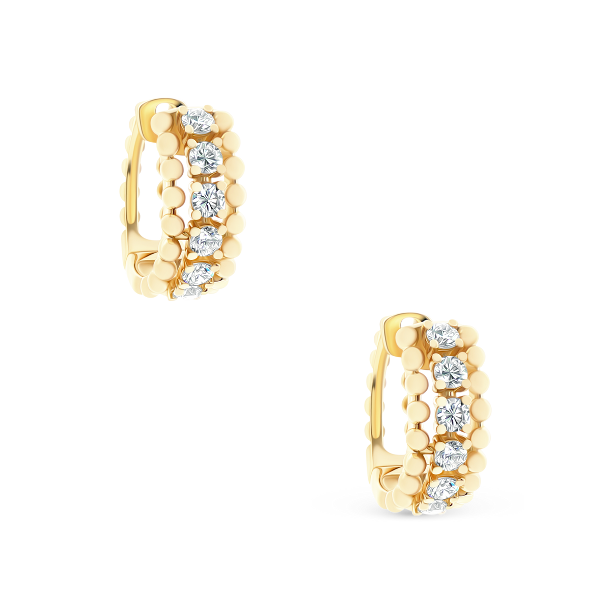 .50ct 14k Yellow Gold Diamond Hoops, SKU 150-6524