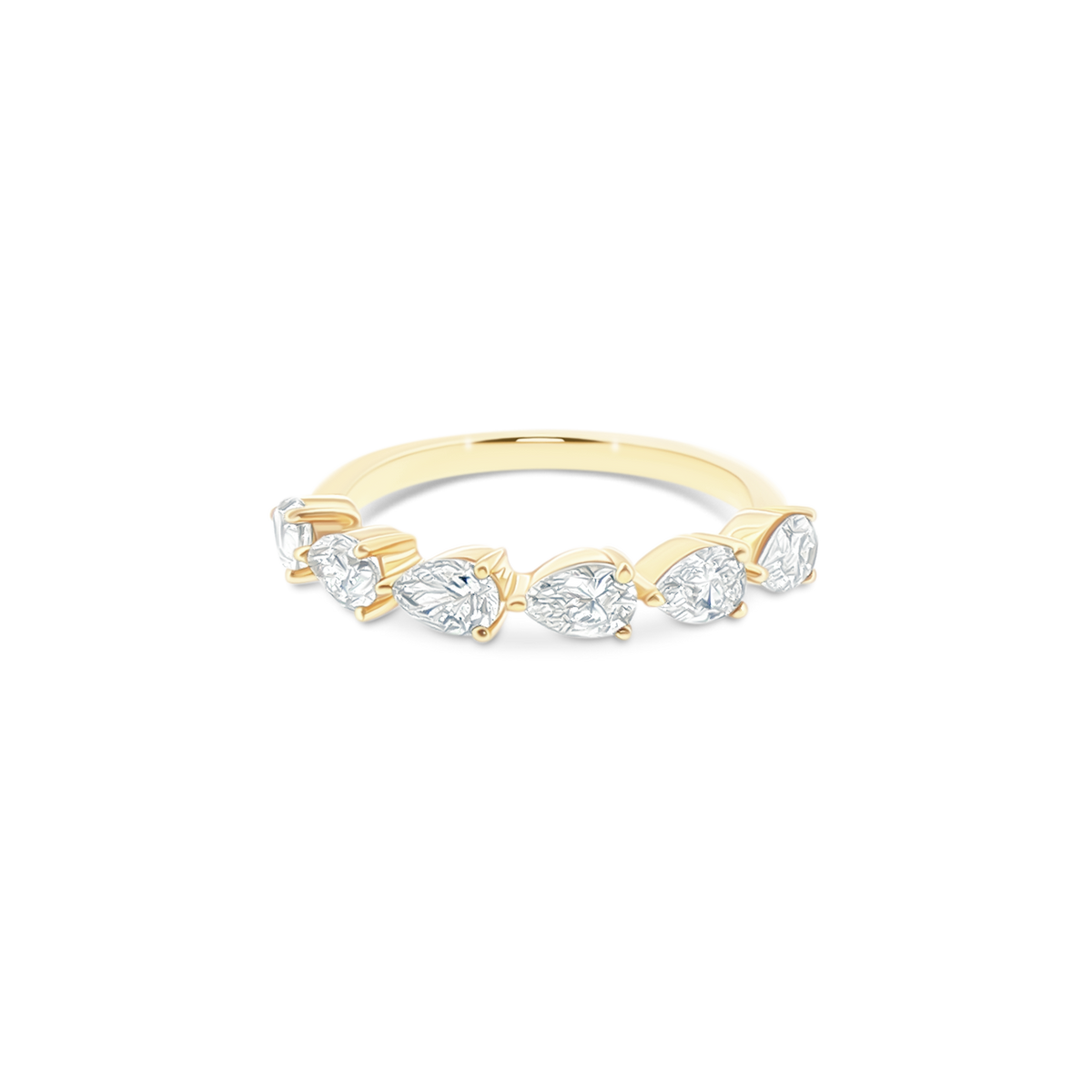 110-9281 1.15ct 18k Yellow Gold Pear-Shaped Diamond Wedding Band