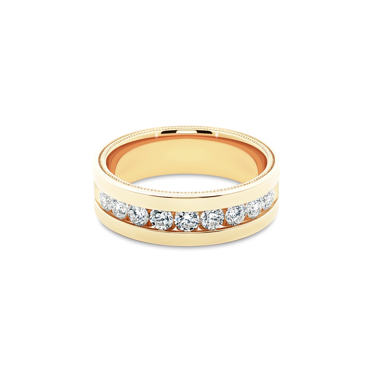 Verragio VWRD-7703-3 men's diamond wedding band in 14K yellow gold