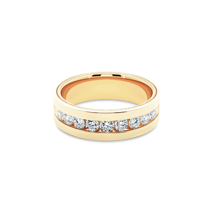 Verragio VWRD-7703-3 men's diamond wedding band in 14K yellow gold