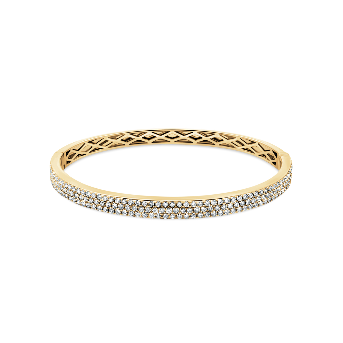 170-4219 1.85ct 18k Yellow Gold Pavé Diamond Bangle