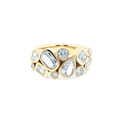 18k yellow gold mixed cut diamond ring 130-2089